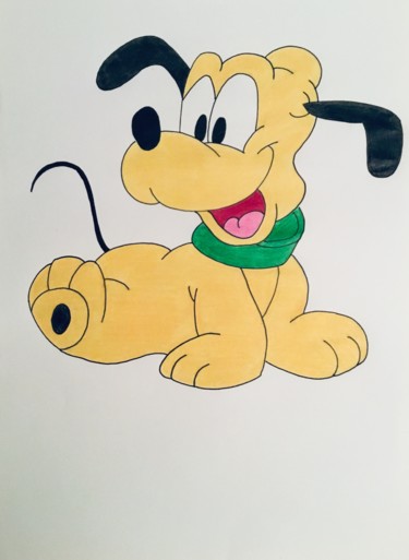 Dessin intitulée "Bébé Pluto" par Celestino Alertse, Œuvre d'art originale, Crayon