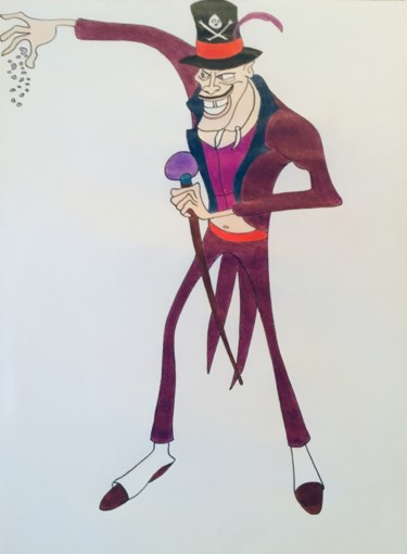 Dessin intitulée "Docteur Facilier" par Celestino Alertse, Œuvre d'art originale, Crayon