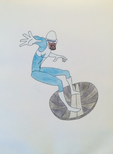 Drawing titled "Frozone" by Celestino Alertse, Original Artwork, Pencil