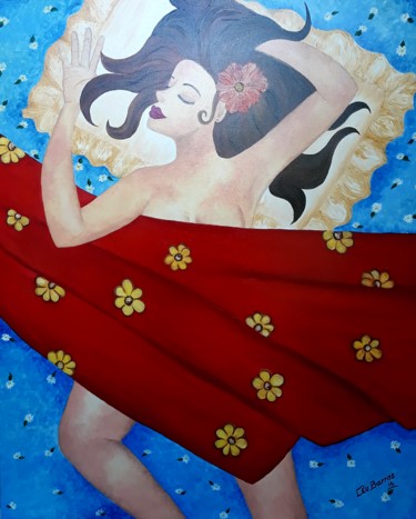 Pintura titulada "La Soñadora" por Céu Barros, Obra de arte original, Oleo