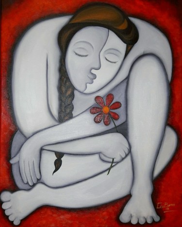 Painting titled "Simplicidad" by Céu Barros, Original Artwork