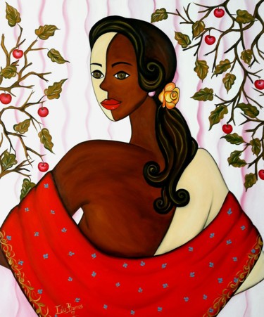 Pintura intitulada "Las dos Señoras" por Céu Barros, Obras de arte originais