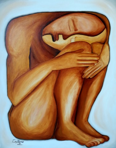 Pintura titulada "Cansado" por Céu Barros, Obra de arte original, Oleo