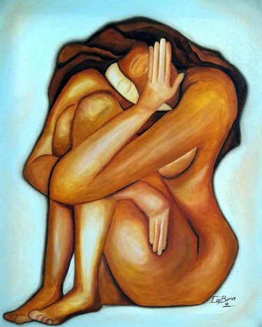 Painting titled "Chica desnuda" by Céu Barros, Original Artwork