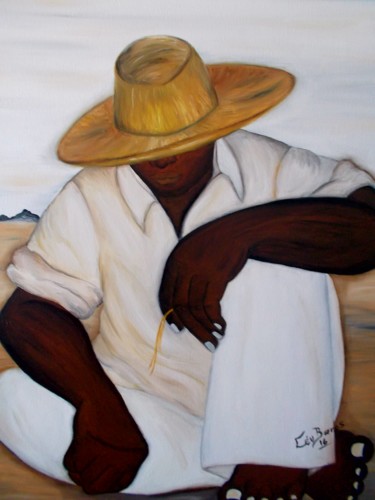 Pintura titulada "Hombre negro de rop…" por Céu Barros, Obra de arte original, Oleo