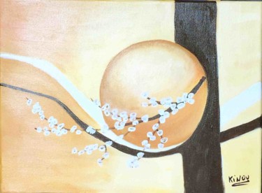 Painting titled "ZEN EN BEIGE" by Kinou, Original Artwork, Oil