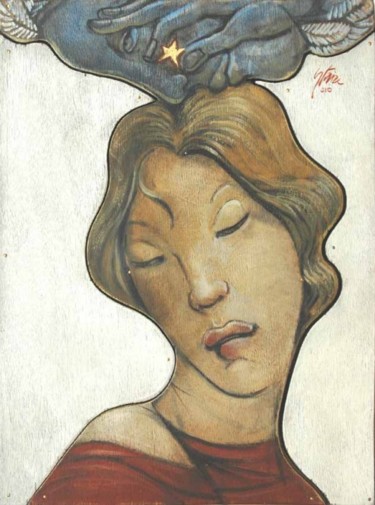 Peinture intitulée "etoile" par Jean-Pierre Ceytaire, Œuvre d'art originale, Huile