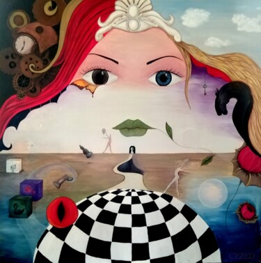 Painting titled "Illusion" by Cezed, Original Artwork, Acrylic