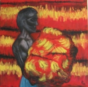 Pintura intitulada "O Tintureiro" por C Ferreira, Obras de arte originais
