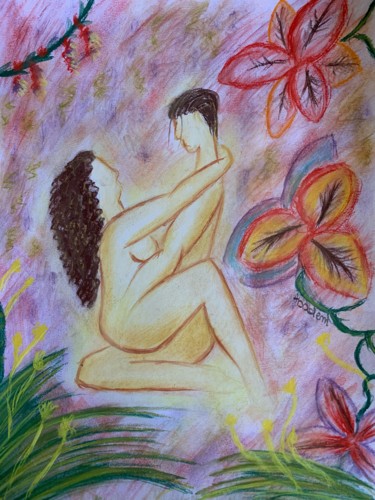 图画 标题为“Jungle Luxuriante” 由Céline Ferrière, 原创艺术品, 粉彩
