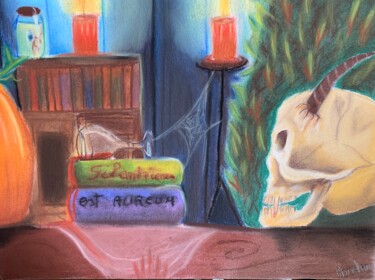 Drawing titled "Rest of October" by Céline Ferrière, Original Artwork, Pastel