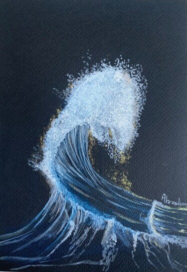 Pintura intitulada "Blue Elec" por Céline Ferrière, Obras de arte originais, Aquarela