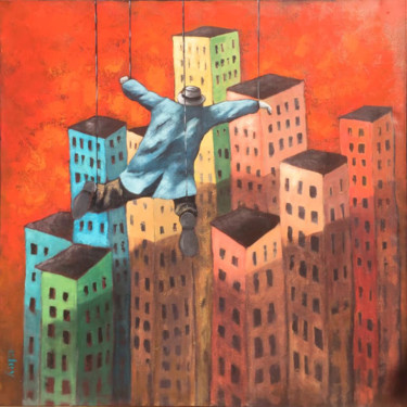 Peinture intitulée "metropolis" par Cfey, Œuvre d'art originale, Acrylique