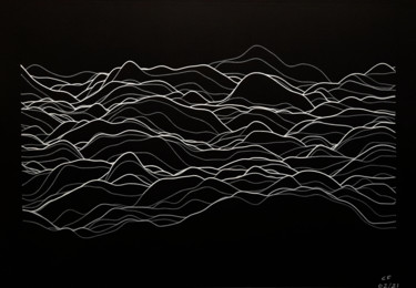 Druckgrafik mit dem Titel "Abstract landscape…" von Christophe Floutier, Original-Kunstwerk, Gouache