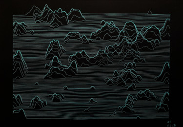 「Abstract landscape…」というタイトルの製版 Christophe Floutierによって, オリジナルのアートワーク, グワッシュ水彩画