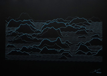 「Abstract landscape…」というタイトルの製版 Christophe Floutierによって, オリジナルのアートワーク, グワッシュ水彩画
