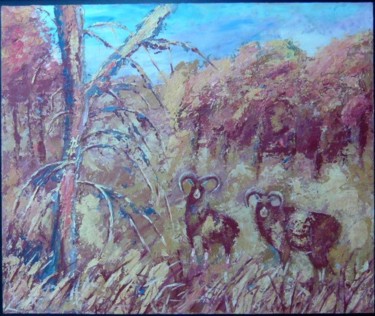 Pintura titulada "Vida en el bosque" por C F Vay, Obra de arte original, Oleo