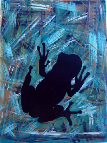 Pintura titulada "La rana  (serie de…" por C F Vay, Obra de arte original, Oleo