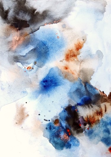 Conflit entre ciel et roses Peinture intitulée "Conflit entre ciel…" par C.F.X, Œuvre d'art originale, Aquarelle