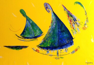 Картина под названием "PARTY AT SEA" - Cg In The Art, Подлинное произведение искусства, Акрил
