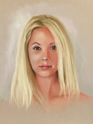Painting titled "NATALIA 1" by Cg In The Art, Original Artwork, Pastel