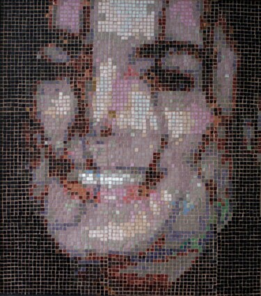 Escultura intitulada "MICHAEL JACKSON" por Cg In The Art, Obras de arte originais, Mosaico Montado em artwork_cat.