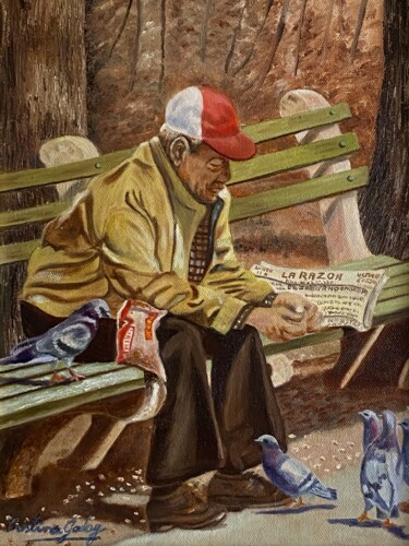 Painting titled "CENTRAL PARK" by Cg In The Art, Original Artwork, Oil
