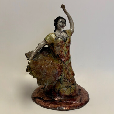 Sculpture intitulée "Flamenco des vignes" par Cg L'Autodidacte, Œuvre d'art originale, Argile