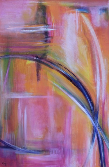 Pittura intitolato "Pink Bend Mirage" da Carrie Godwin, Opera d'arte originale, Acrilico