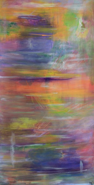 Картина под названием "Orange Mirage" - Carrie Godwin, Подлинное произведение искусства, Акрил