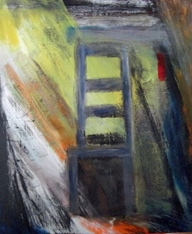 Painting titled "Chaise vide" by Claude Gascon, Original Artwork, Acrylic