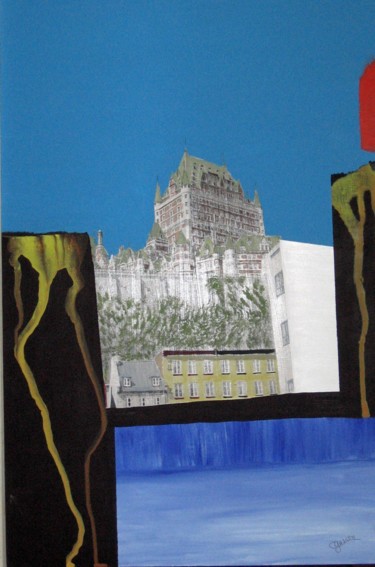 Картина под названием "Regard sur Québec 6" - Claude Gascon, Подлинное произведение искусства, Акрил