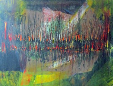 Schilderij getiteld "Paysage 3" door Claude Gascon, Origineel Kunstwerk, Acryl