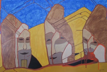 Painting titled "Les sentinelles du…" by Claude Gascon, Original Artwork, Acrylic