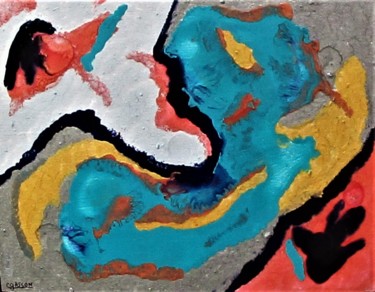 Peinture intitulée "Improvisation 9b" par Claude Gascon, Œuvre d'art originale, Peinture vitrail