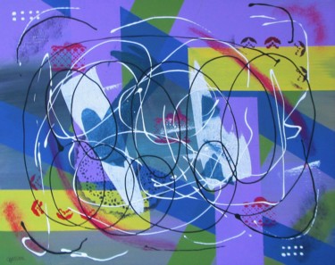 Картина под названием "Étude 4d" - Claude Gascon, Подлинное произведение искусства, Акрил Установлен на Деревянная рама для…