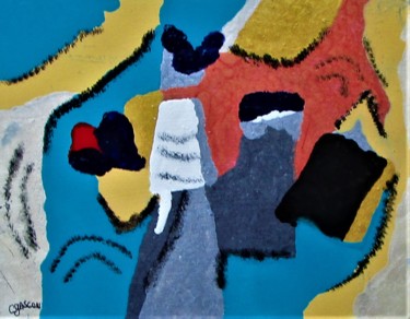 Pittura intitolato "Étude 7E" da Claude Gascon, Opera d'arte originale, Pittura di vetro colorato