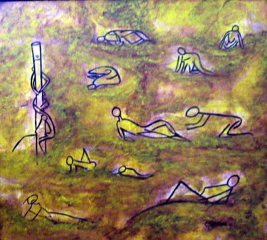 Painting titled "Décadence" by Claude Gascon, Original Artwork, Acrylic
