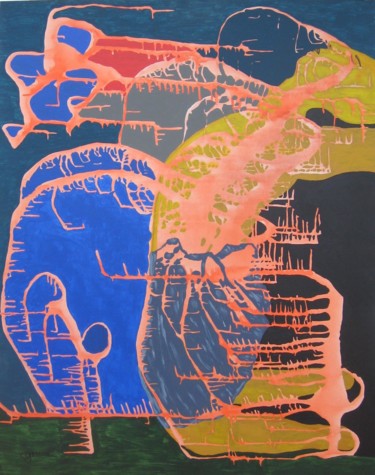 Malerei mit dem Titel "Corpus VII" von Claude Gascon, Original-Kunstwerk, Acryl