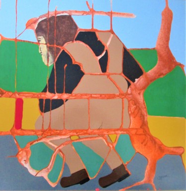 Peinture intitulée "Solitaire sur un ba…" par Claude Gascon, Œuvre d'art originale, Acrylique