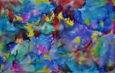 Painting titled "Abstraction 2021-13" by Claude Gascon, Original Artwork, Ink
