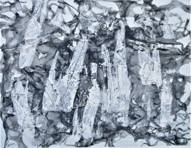 Peinture intitulée "Noir et blanc" par Claude Gascon, Œuvre d'art originale, Acrylique Monté sur Châssis en bois