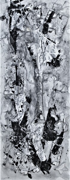 Painting titled "Noir et blanc 2" by Claude Gascon, Original Artwork, Acrylic