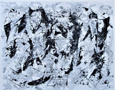 Pintura titulada "Noir et blanc 3" por Claude Gascon, Obra de arte original, Acrílico