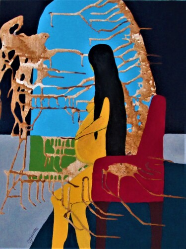 绘画 标题为“Maternité” 由Claude Gascon, 原创艺术品, 丙烯 安装在木质担架架上