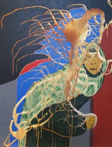 Malerei mit dem Titel "Le pèlerin V" von Claude Gascon, Original-Kunstwerk, Acryl Auf Keilrahmen aus Holz montiert