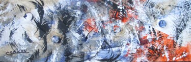 제목이 "Abstraction 2024-3"인 미술작품 Claude Gascon로, 원작, 아크릴 목재 패널에 장착됨