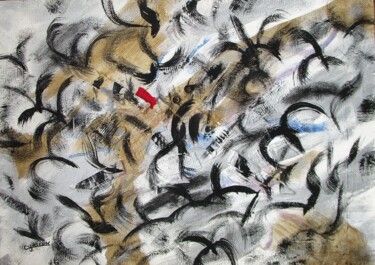 Malerei mit dem Titel "Abstraction 06-24" von Claude Gascon, Original-Kunstwerk, Acryl Auf Holzplatte montiert
