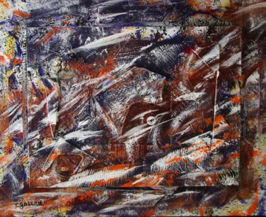 Painting titled "Abstraction 08-24" by Claude Gascon, Original Artwork, Acrylic Mounted on Wood Panel