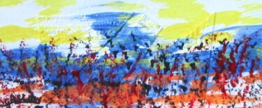 Картина под названием "Paysage 0524" - Claude Gascon, Подлинное произведение искусства, Акрил Установлен на Деревянная панель